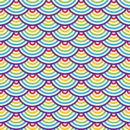 Abstract geometric seamless pattern Colorful scaly ornament