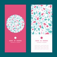 Vector abstract colorful drops vertical round frame pattern invitation greeting N3