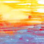 Blue and orange watercolor background