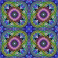 Multicolored symmetrical grid fractal pattern N5