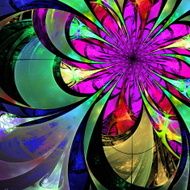 Flower background Blue purple and green palette Fractal design N2