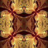 Symmetrical pattern in stained-glass window style Brown and beige palette