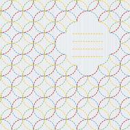 Text frame Traditional Japanese Embroidery Ornament with circles