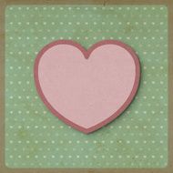 Heart love on retro background made from recycled paper craft N2