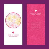 Vector flowers outlined vertical round frame pattern invitation greeting cards N2