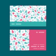 Vector abstract colorful drops horizontal stripe frame pattern business cards N2