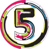 Colorful Grunge Font NUMBER 5 N2