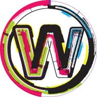 Colorful Grunge Font LETTER W N4