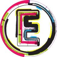 Colorful Grunge Font LETTER E N2