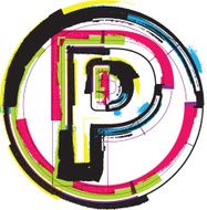 Colorful Grunge Font LETTER p N3