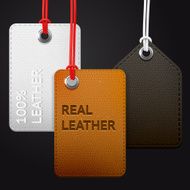 Hanging leather texture vector tags N2