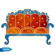 Watercolor vintage sofa N2