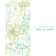 Vector mysterious green garden vertical frame seamless pattern background N2