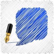 Scribbled speech blue shape N2