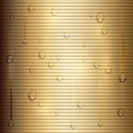Vector abstract beige background with stripes and water drops