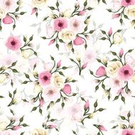 Seamless pattern with lisianthus flowers Vector eps-10