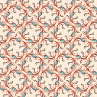 floral pattern with pink and blue leaves