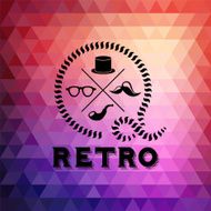 Hipster theme label background made of triangles N2