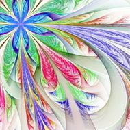 Diagonal symmetric multicolor fractal tracery - frosty pattern N2