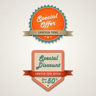 Sale labels vintage retro design style