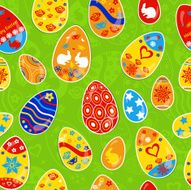 Seamless multicolored pattern of Easter eggs