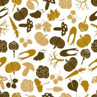 autumn icons color pattern eps10