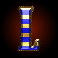 vector golden and blue letter l N2