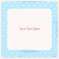 Vintage polka dot background with square lace frame Blue color N2