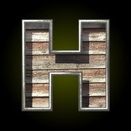 Vector wooden cutted figure h