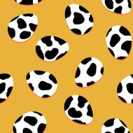 Easter eggs with black and white cow skin Seamless vector