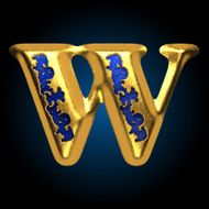 vector golden letter w N3