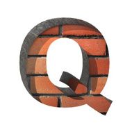 Vector brick cutted figure q Paste to any background