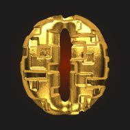vector golden letter o N4
