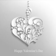vector background with a paper heart Valentine&#039;s Day N2