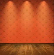 Red room with wooden floor