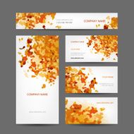 Set of creative business cards design abstract autumn style