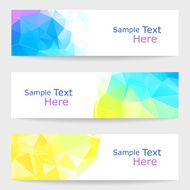 Set of modern vector banners with triangles