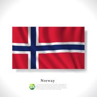 Norway waving flag isolated against white background vector illustration N2