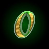 vector golden and green letter 0 N2