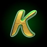 vector golden and green letter k N3