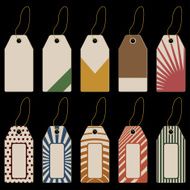 set of tags with geometrical pattern N2