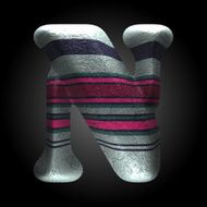 vector colored clay letter n N7