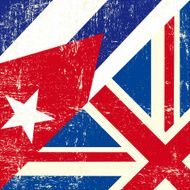 English and cuban grunge Flag