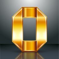 Number metal gold ribbon - zero