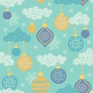 Seamless pattern with snowy clouds