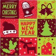 Background pattern with different Christmas drawing elements