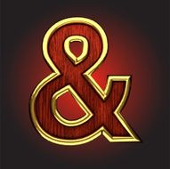 vector golden figure with red wood N136