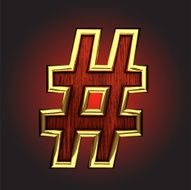 vector golden figure with red wood N137