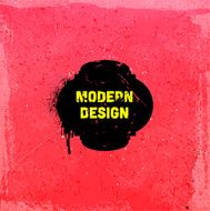 Grunge Label on Pink Background