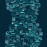 Seamless pattern of banking icons